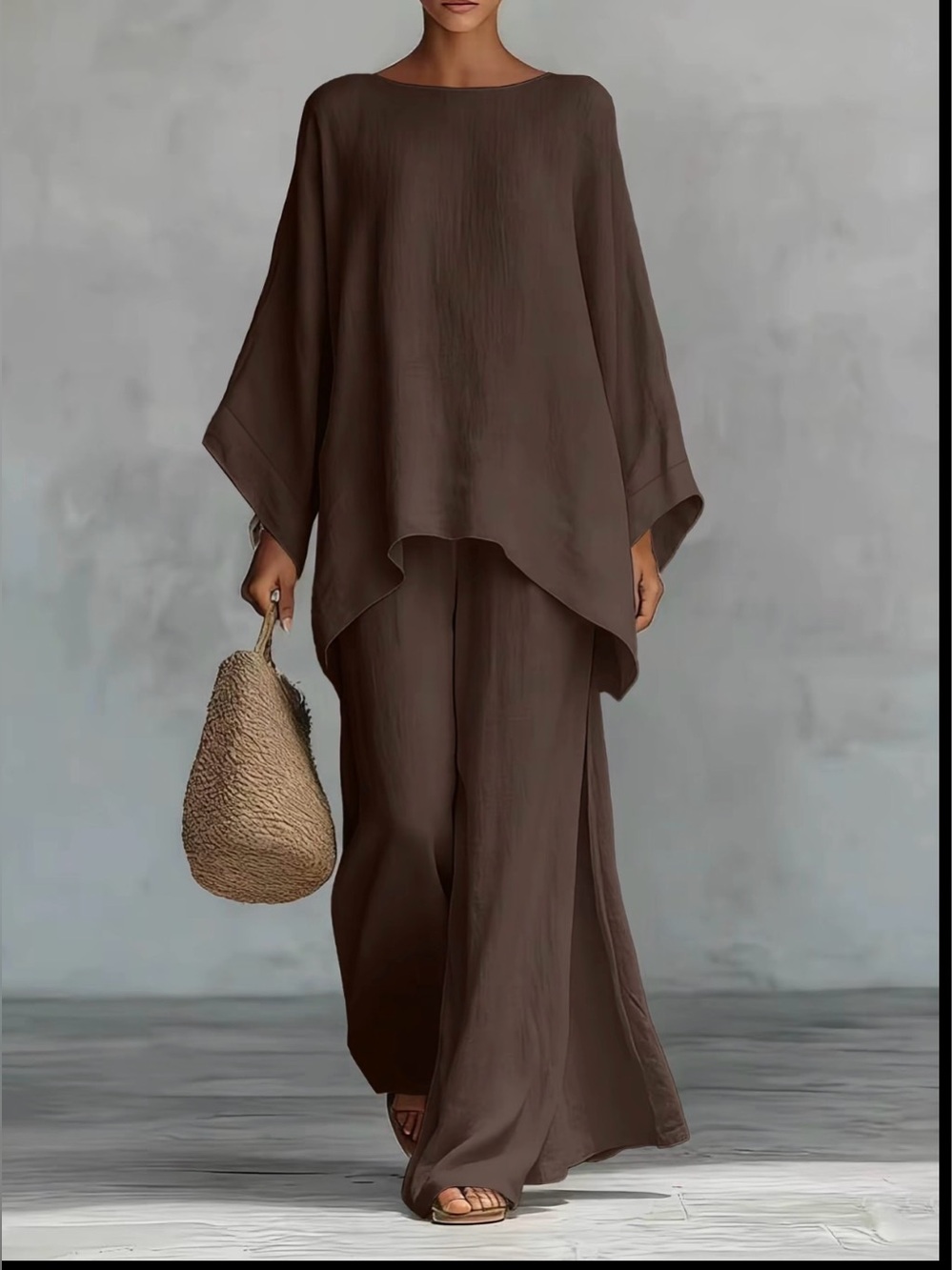 Women brown Two-Piece Set xxl  (no stretch) flowy #fashion #backtoschool